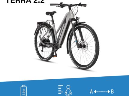 Fischer E-ATB Terra 2.2 Active, Elektrofahrrad für Damen und Herren, RH 45, 459Wh, Heckmotor 50Nm, 48V