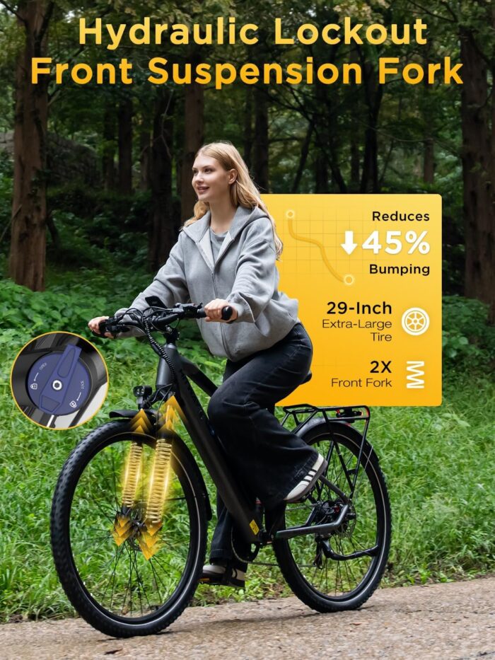 HITWAY E-Bike, Elektrofahrräder 27,5/29 Zoll, Abnehmbarer 36V 12,8Ah Akku, 250W Motor bis 25 km/h, 50-80 km Reichweite, Pedelec MTB City E-Fahrrad für Erwachsene